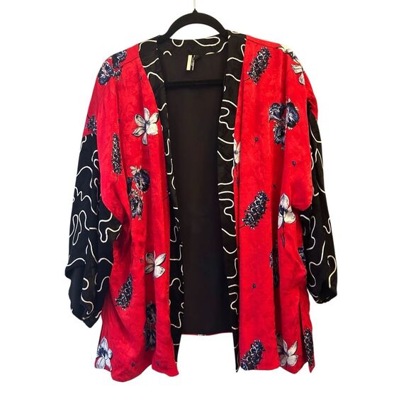 Topshop Jacquard Floral Kimono Jacket Size US 8 Asian inspired Festival - Picture 4 of 13